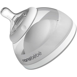 Nanobebe, Бутылочка для грудного молока, от 0 месяцев, серая, 1 шт., 5 унц. (150 мл)