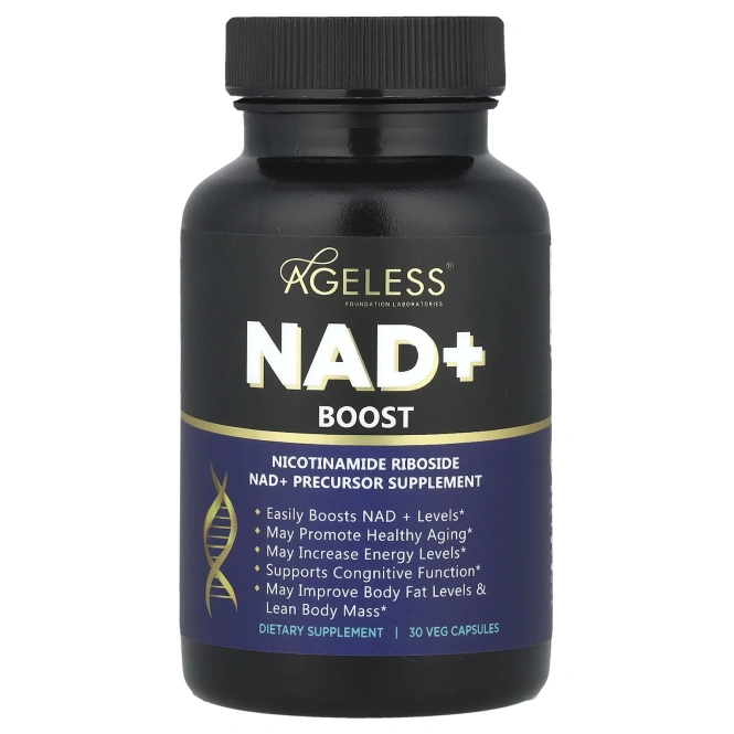 Ageless Foundation Laboratories, NAD + Boost, 30 растительных капсул