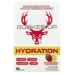 Bucked Up, Hydration™, клубничный лимонад, 18 пакетиков по 18 г (0,6 унции)