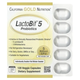 California Gold Nutrition, LactoBif® 5, пробиотики, 5 млрд КОЕ, 120 растительных капсул
