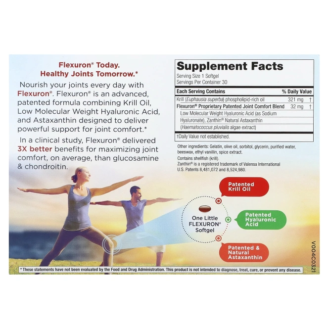 Purity Products, Flexuron, ежедневный уход за суставами, 30 капсул