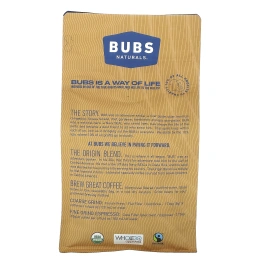 BUBS Naturals, Bubs Brew, смесь The Origin, цельные бобы, средней обжарки, 340 г (12 унций)