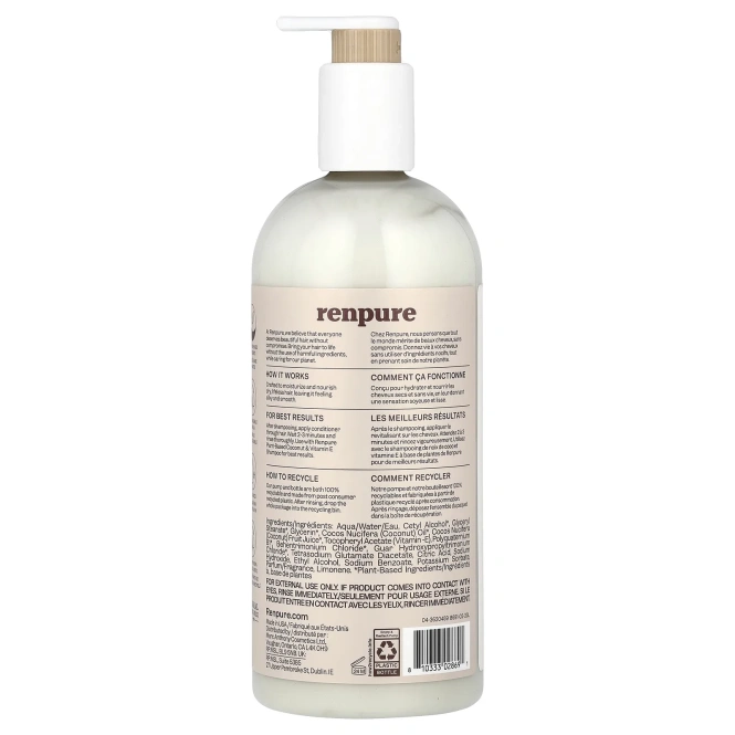 Renpure, Кондиционер с кокосом и витамином E, 710 мл (24 жидк. унц.)