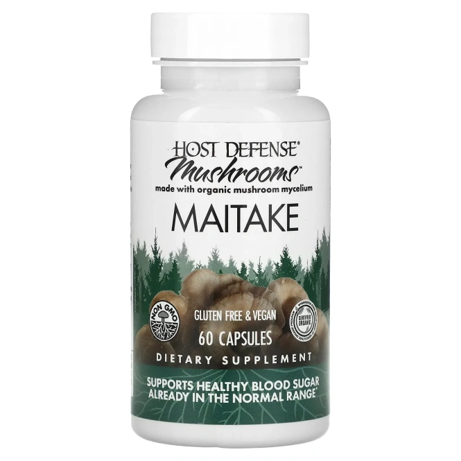 Fungi Perfecti, органическая грифола курчавая, 60 вегетарианских капсул