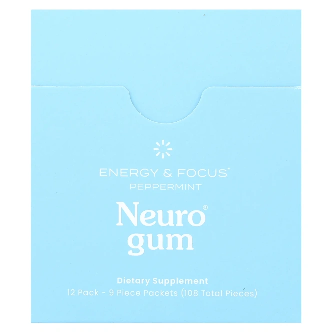NeuroGum, Energy & Focus, перечная мята, 12 пакетиков по 9 шт.