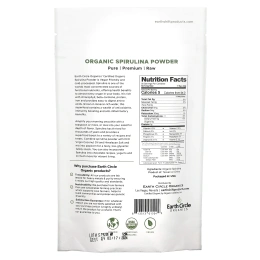 Earth Circle Organics, Необработанный органический порошок спирулины, 4 унции (113 г)