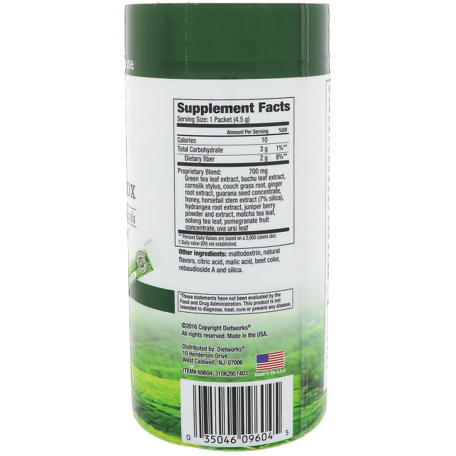 DietWorks, Чай для похудения, курс травяного очищающего от токсинов чая на 14 дней, чай маття, со вкусом клубники, 14 бумажных пакетиков