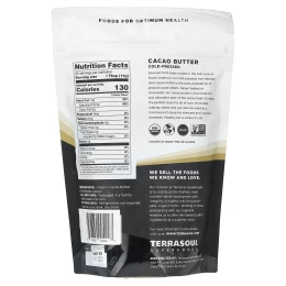 Terrasoul Superfoods, Масло какао холодного отжима, 16 унций (454 г)