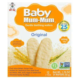 Hot Kid, Baby Mum-Mum, оригинальные рисовые галеты, 24 галет, 50 г (1,76 унции) каждая