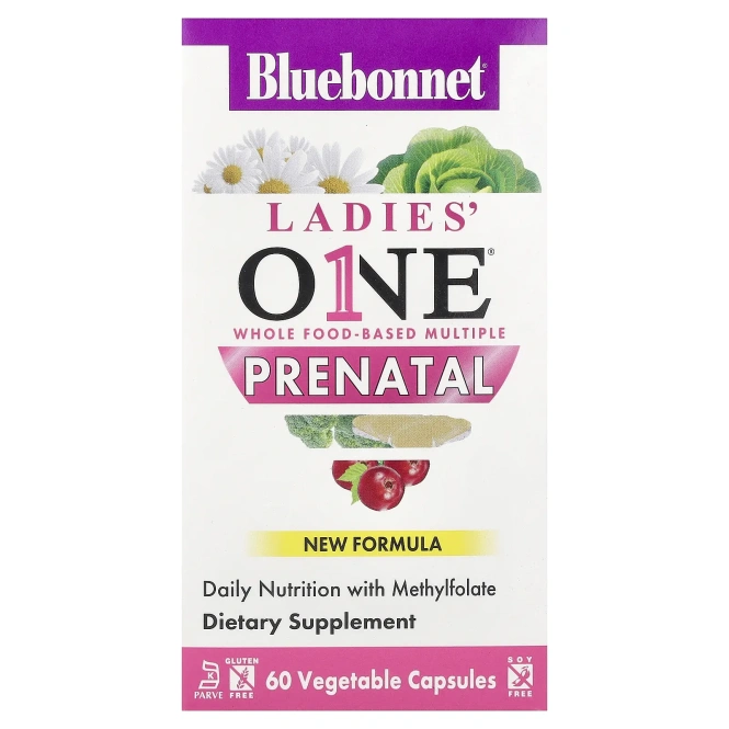 Bluebonnet Nutrition, Ladies' One®, пренатальный комплекс, 60 растительных капсул