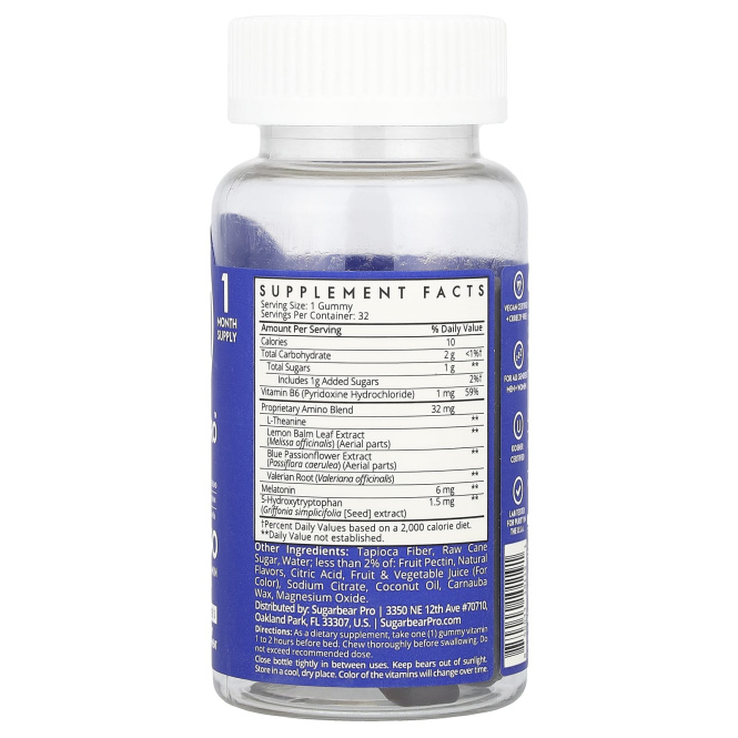 SugarbearPro, Sleep 5-HTP Amino Gummies, 32 Gummies