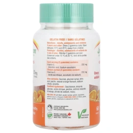 Jamieson Vitamins, Жевательные мармеладки с витамином C, насыщенный апельсин, 250 мг, 60 жевательных таблеток (125 мг в 1 жевательной мармеладке)