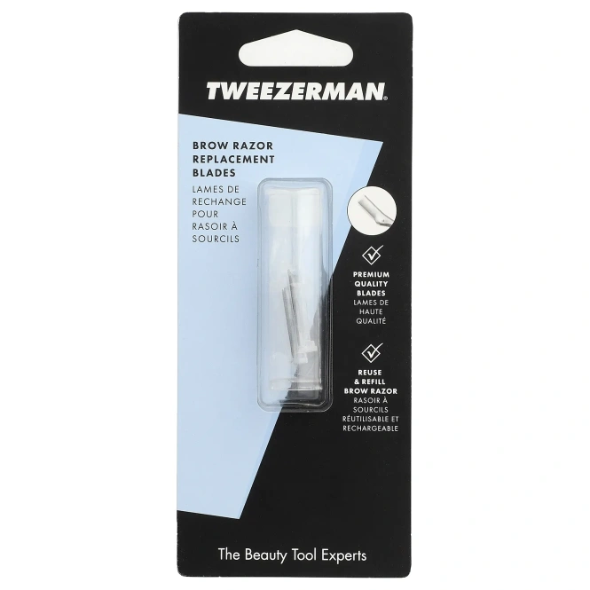 Tweezerman, сменные лезвия для бритья для бровей, 4 шт.