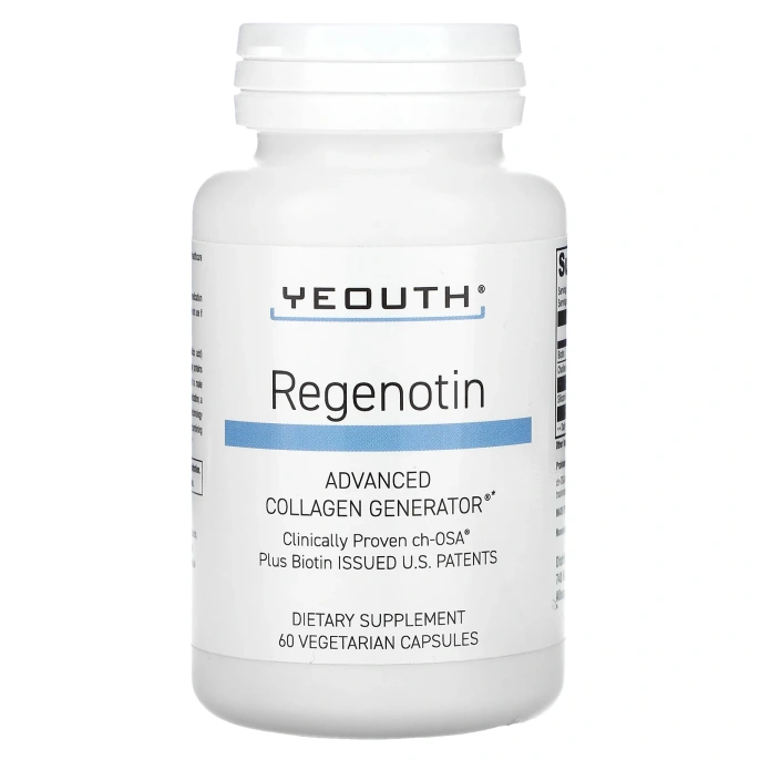 Yeouth Regenotin (Регенотин) усовершенствованный генератор Коллагена, 60 вегетарианских капсул