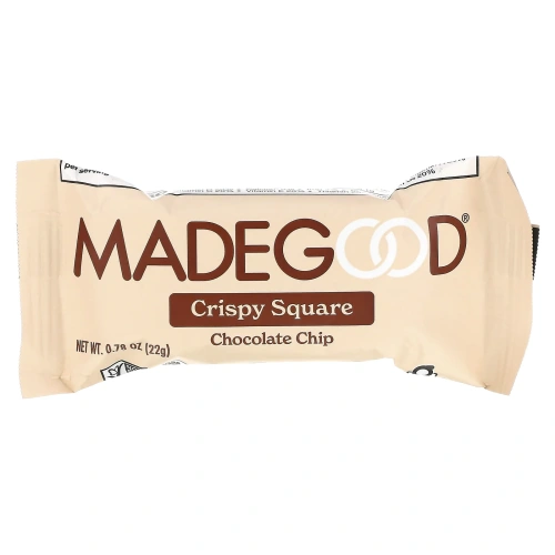 MadeGood, Хрустящие квадратики, с кусочками шоколада, 6 батончиков по 0,78 унции (22 г)