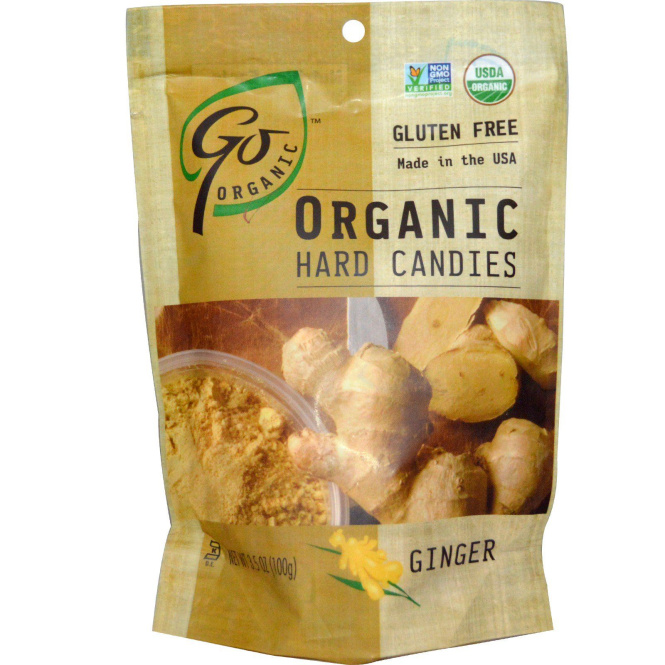 GoOrganic, Натуральные леденцы с имбирем, 3.5 унций (100 г)