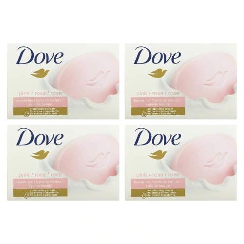 Dove, Косметическое мыло «Розовое», 4 шт. по 113 г