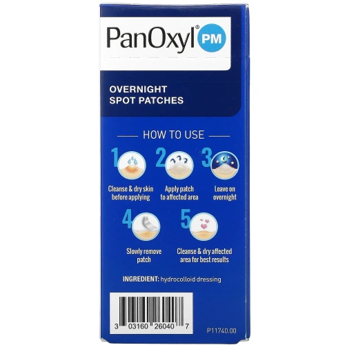 PanOxyl, Ночные точечные пластыри, 40 прозрачных пластырей