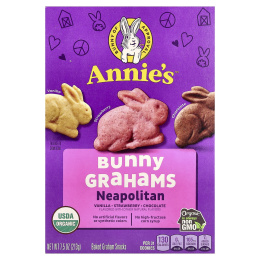 Annie's Homegrown, Organic Baked Bunny Graham Snacks, Neapolitan , 7.5 oz (213 g)