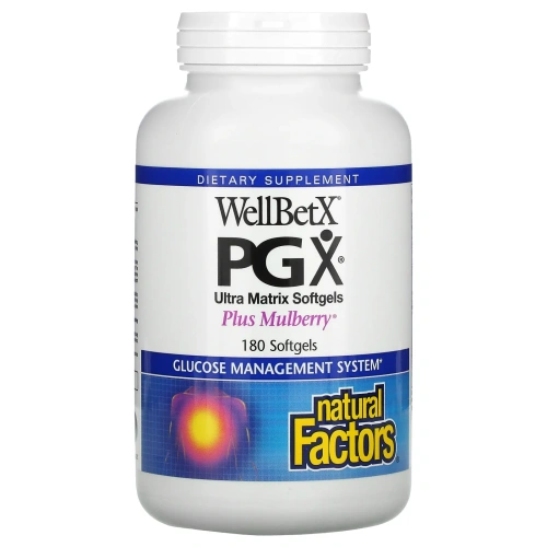 Natural Factors, WellBetX PGX, с шелковицей, 180 гелевых капсул