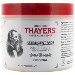 Thayers, Вяжущие подушечки - Гамамелис оригинальный 60 подушечек