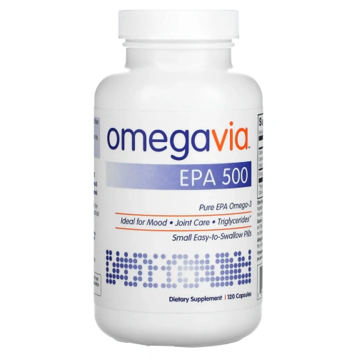 OmegaVia, ЭПК 500, чистая ЭПК омега-3, 120 капсул