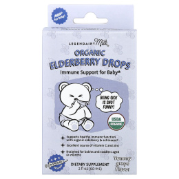 Legendairy Milk, Органические капли бузины, от 6 месяцев, со вкусом винограда, 60 мл (2 жидк. Унции)