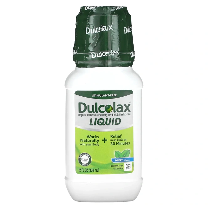 Dulcolax, жидкое слабительное, мятное средство, 354 мл (12 жидк. унций)