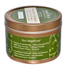 Aroma Naturals, Soy VegePure, свеча для поездок, жемчужина спокойствия, апельсин, гвоздика и корица, 2,8 унции (79,38 г)
