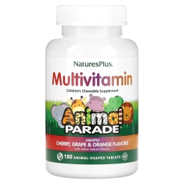 Витамины для Детей Animal Parade Nature's Plus с минералами, ассорти из вкусов, 180 жевательных таблеток
