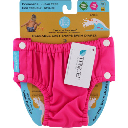 Charlie Banana, Многоразовые легкие подгузники Swim Diaper, ярко-розового цвета, большого размера, 1 подгузник
