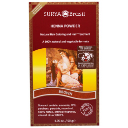 Surya Brasil, Порошок хны, натуральное окрашивание и уход за волосами, коричневый, 50 г