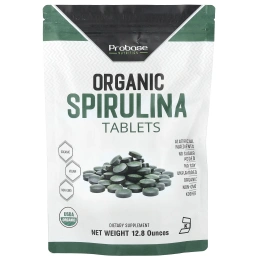 Probase Nutrition, Таблетки из органической спирулины, 12,8 унции