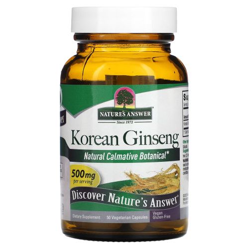 Nature's Answer, Корейский женьшень, 500 мг, 50 растительных капсул