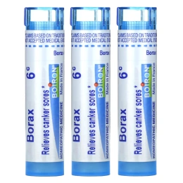 Boiron, Бура 6C, гранулы Meltaway, 3 тюбика, прибл. 80 гранул каждая