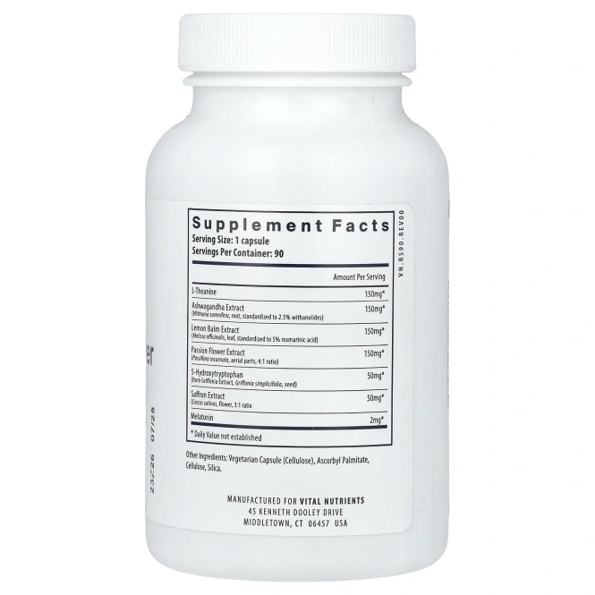 Vital Nutrients, средство для сна и восстановления, 90 веганских капсул