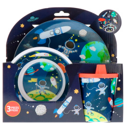 Brush Buddies, Умный уход, 3 предмета набора столовой посуды, космос, набор из 3 шт.