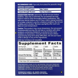 Zarbee's, Детские жевательные таблетки с мелатонином для улучшения сна, натуральный виноградный вкус, 50 жевательных таблеток