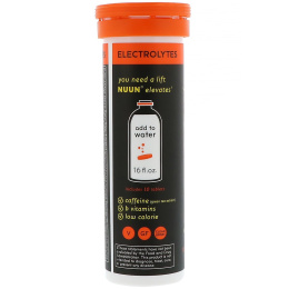 Nuun, Энергия, шипучий электролит и кофеин, манго и апельсин, 10 таблеток