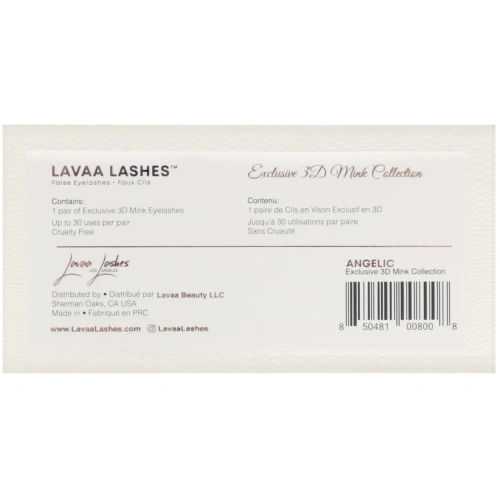 Lavaa Lashes, Angelic, трехмерные норковые накладные ресницы, 1 пара