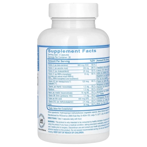 PEScience, TruMulti, формула для мужчин`` 90 капсул