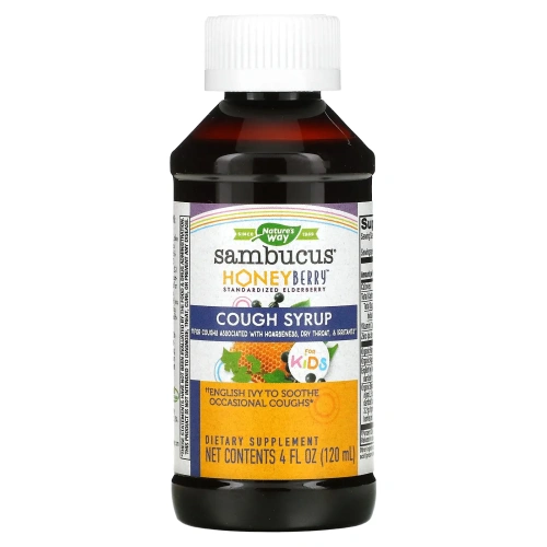 Nature's Way, Sambucus Kids HoneyBerry Cough Syrup, 4 fl oz