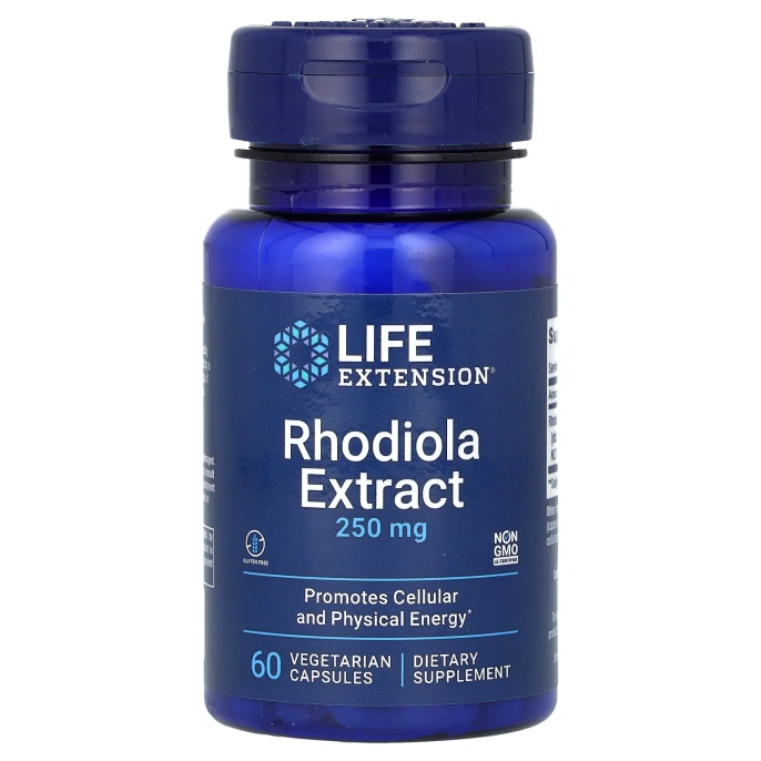 Life Extension, Экстракт родиолы, 250 мг, 60 растительных капсул