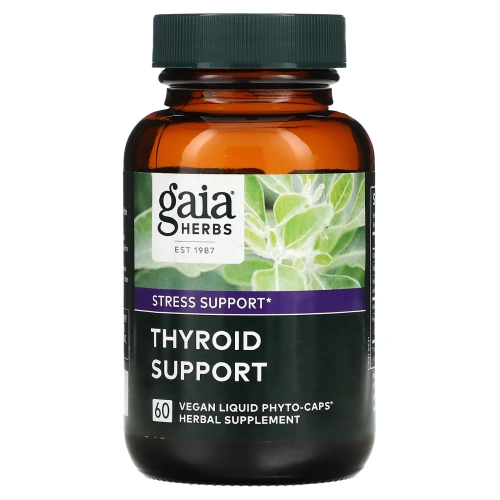 Gaia Herbs, Поддержка щитовидной железы, 60 вегетарианских жидких фито-капсул
