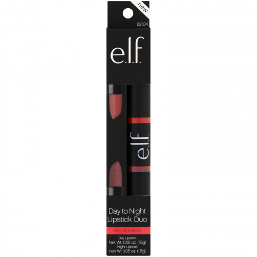 E.L.F. Cosmetics, От дня до ночи, двойная губная помада, Red Hot Reds, 1,5 г (0,05 унций)