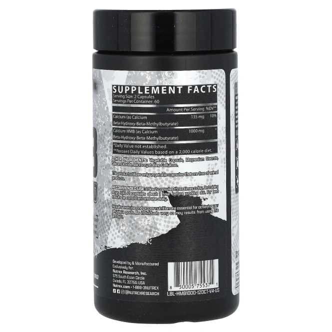 Nutrex Research, Black Series, HMB 1000`` 120 черных капсул