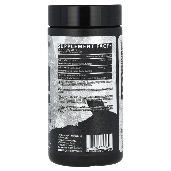Nutrex Research, Black Series, HMB 1000`` 120 черных капсул