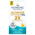 Nordic Naturals, Ultimate Omega 2X с витамином D3, вкус лимона, 60 мягких капсул