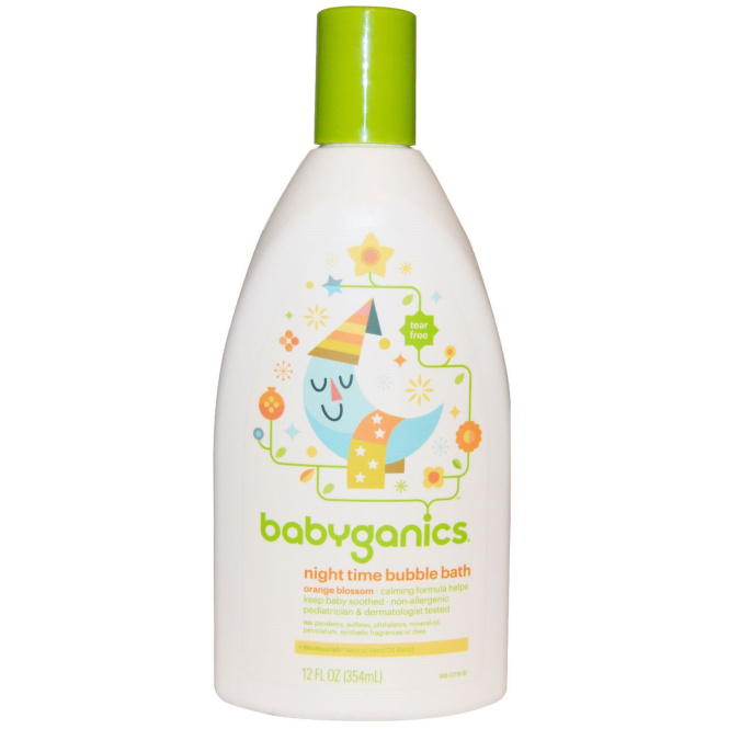 BabyGanics, Вечерняя пена для ванн, Цветущий апельсин, 12 унций (354 мл)