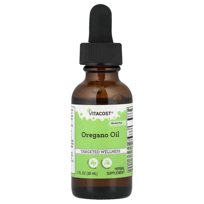 Vitacost, масло орегано, без спирта, 30 мл (1 жидк. унция)
